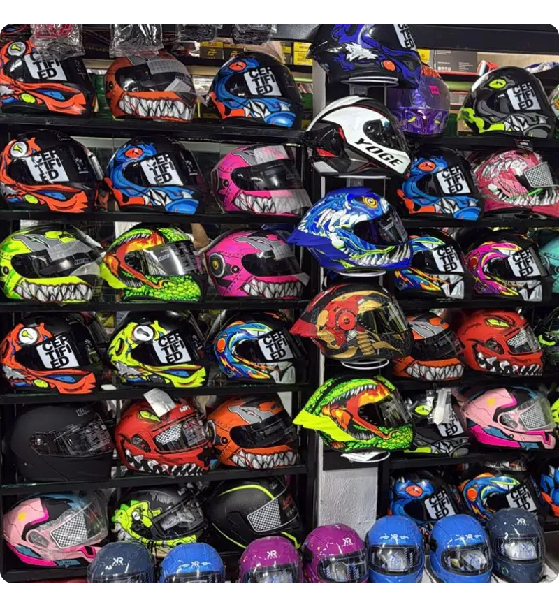 Cascos, accesorios y equipo para motociclistas